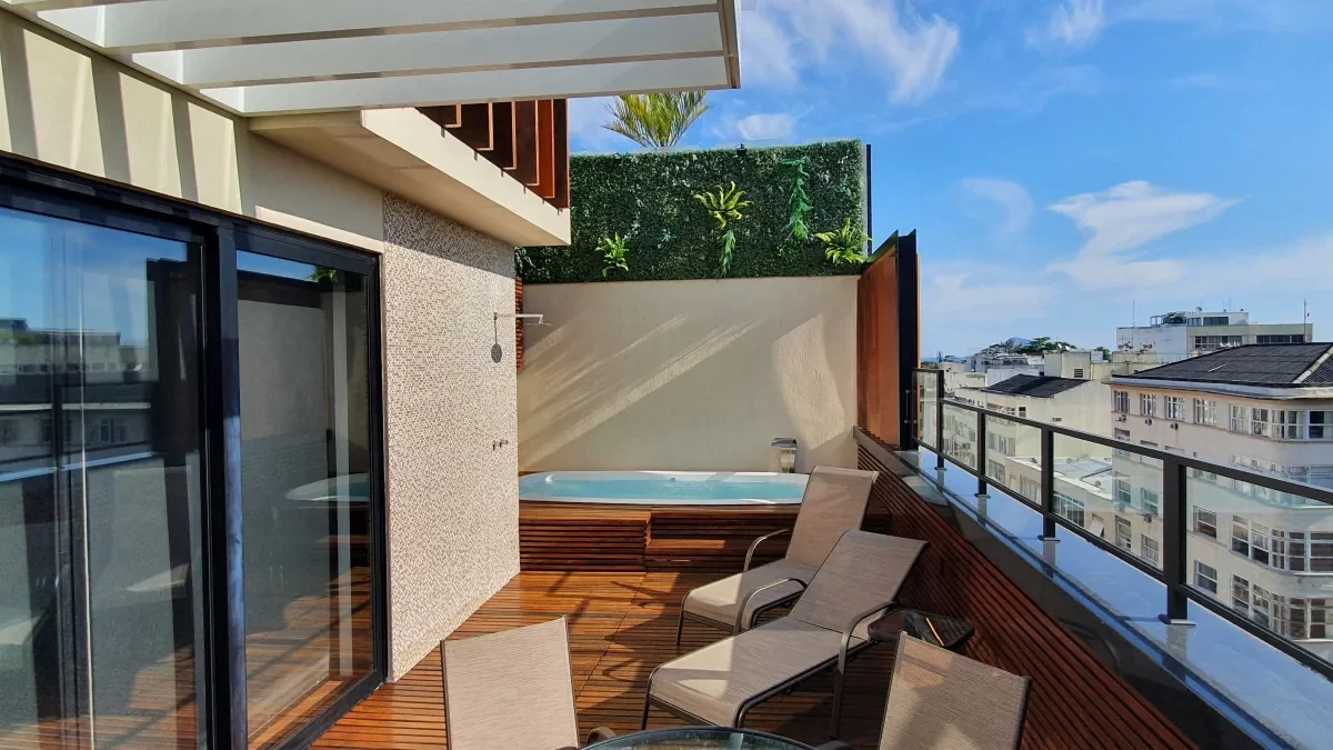 Luxus Penthouse Copacabana - ID 703: Terrasse mit Pool